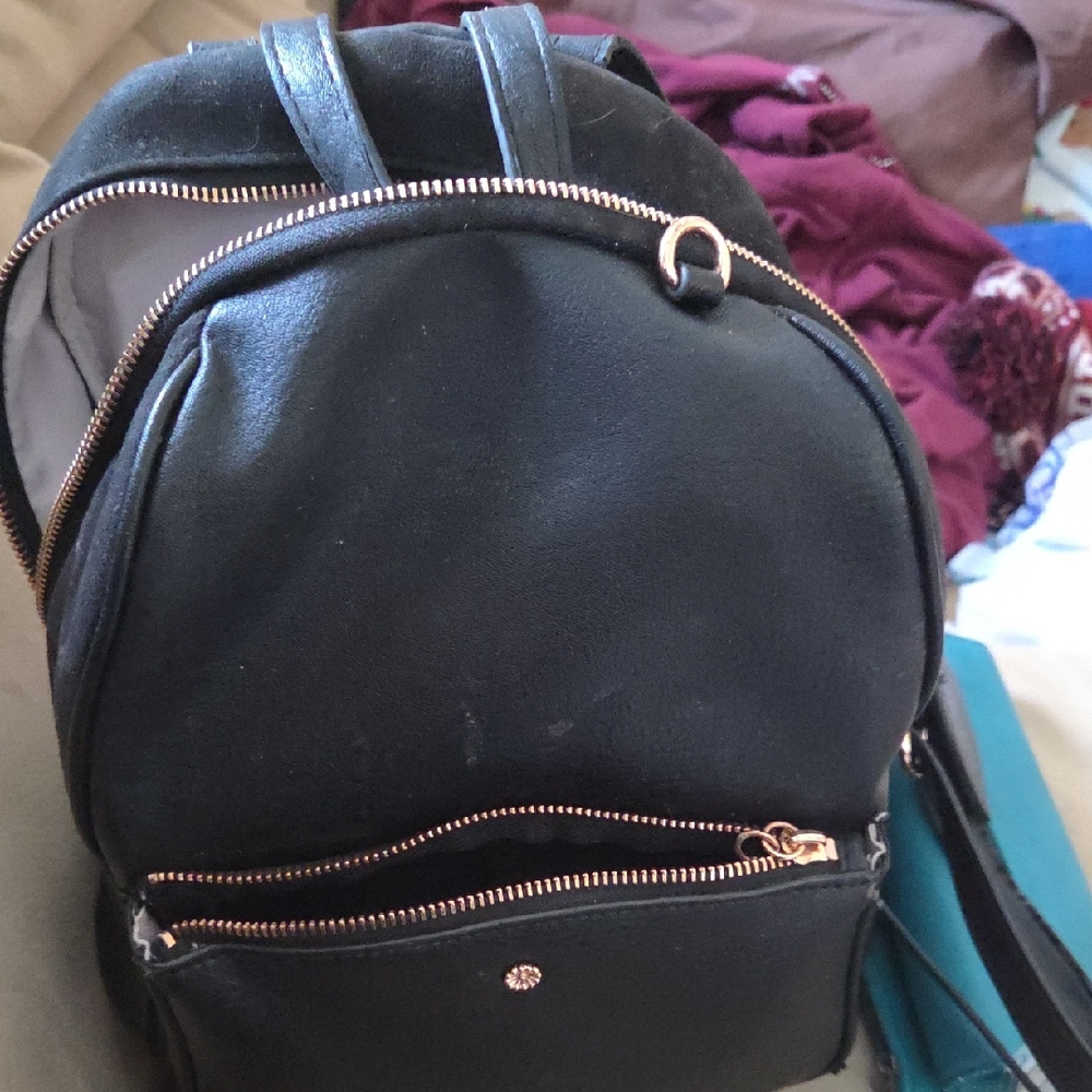 LC Lauren Conrad Black Backpack with Gold Accents
